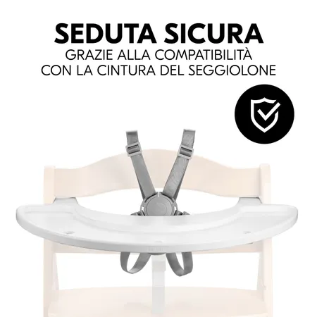 Seduta sicura, compatibile con seggiolone in legno